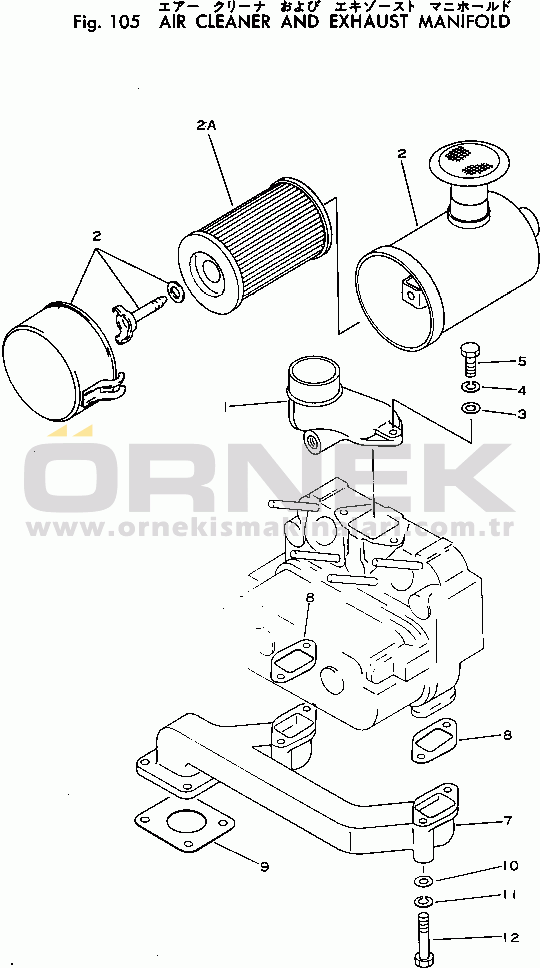 Komatsu SK04-1 S/N 1001-UP AIR CLEANER AND EXHAUST MANIFOLD