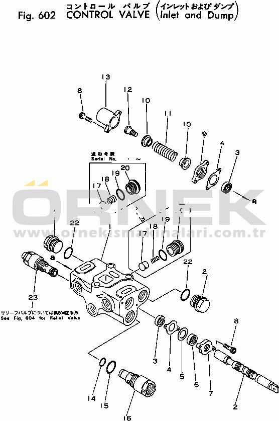 Komatsu SK04-1 S/N 1001-UP CONTROL VALVE (INLET AND DUMP)