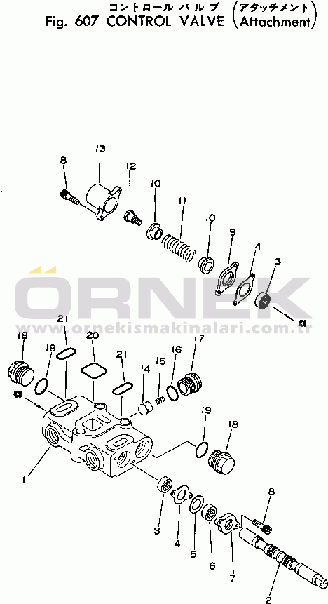 Komatsu SK04-1 S/N 1001-UP CONTROL VALVE (ATTACHMENT)