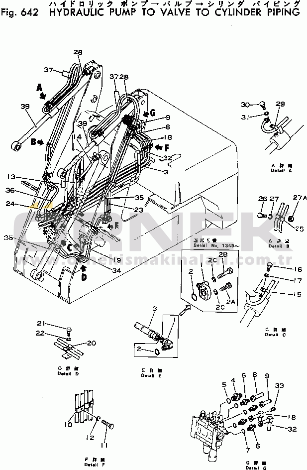 Komatsu SK04-1 S/N 1001-UP HYDRAULIC PUMP TO VALVE TO CYLINDER PIPING
