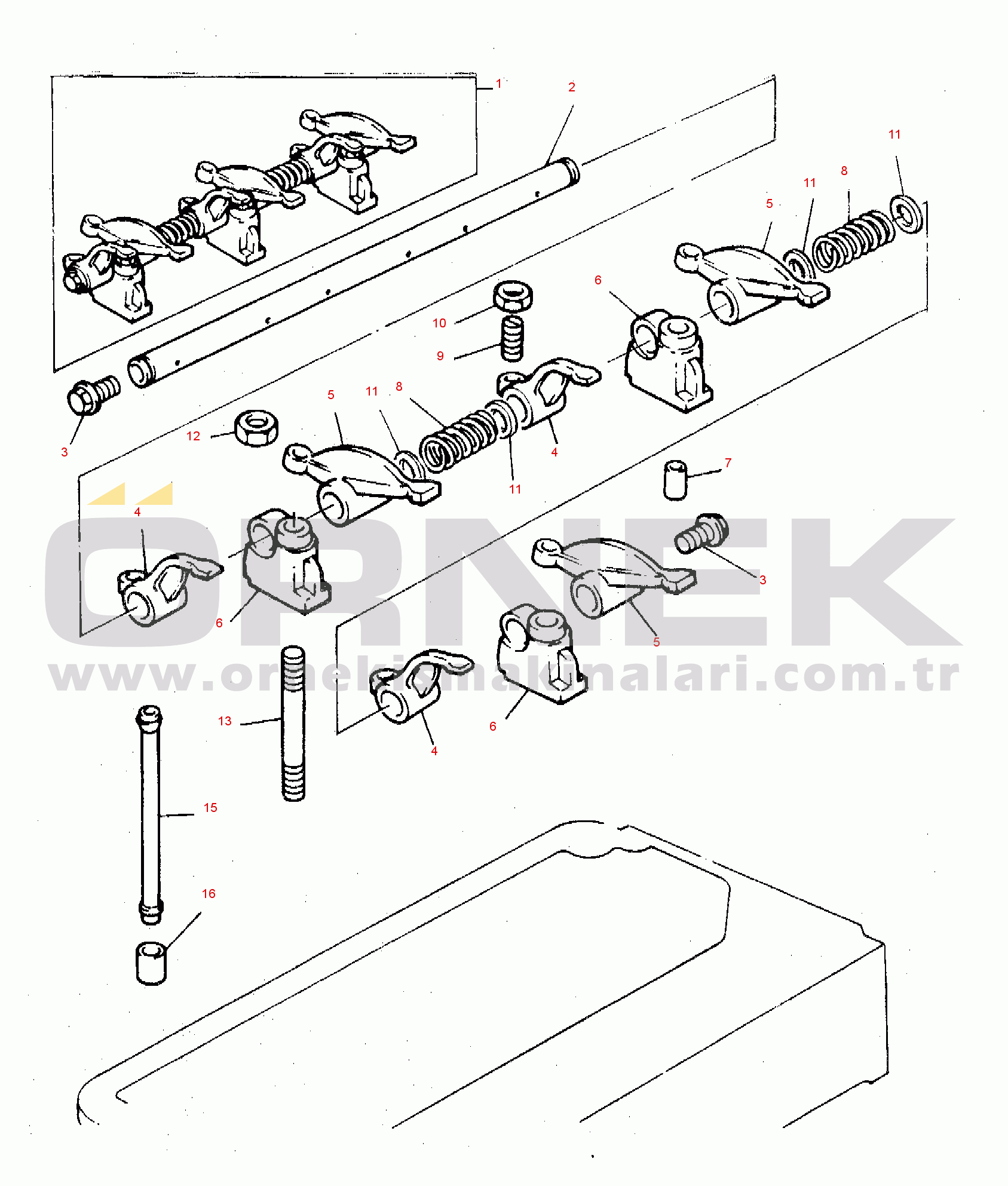 Komatsu SK04-1 S/N 3220007-UP ROCKER SHAFT