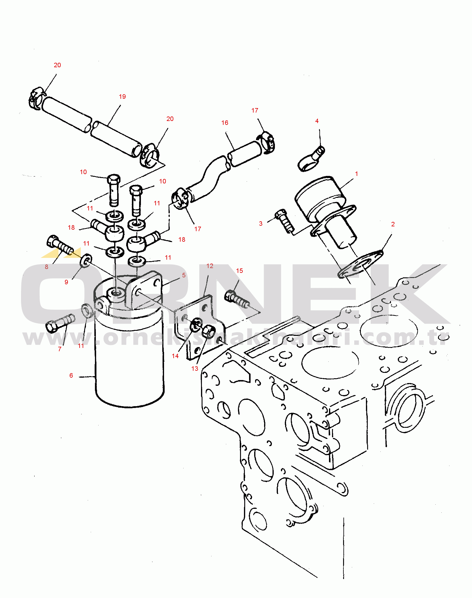Komatsu SK04-1 S/N 3220007-UP LOW PRESSURE FUEL SYSTEM (1/2)