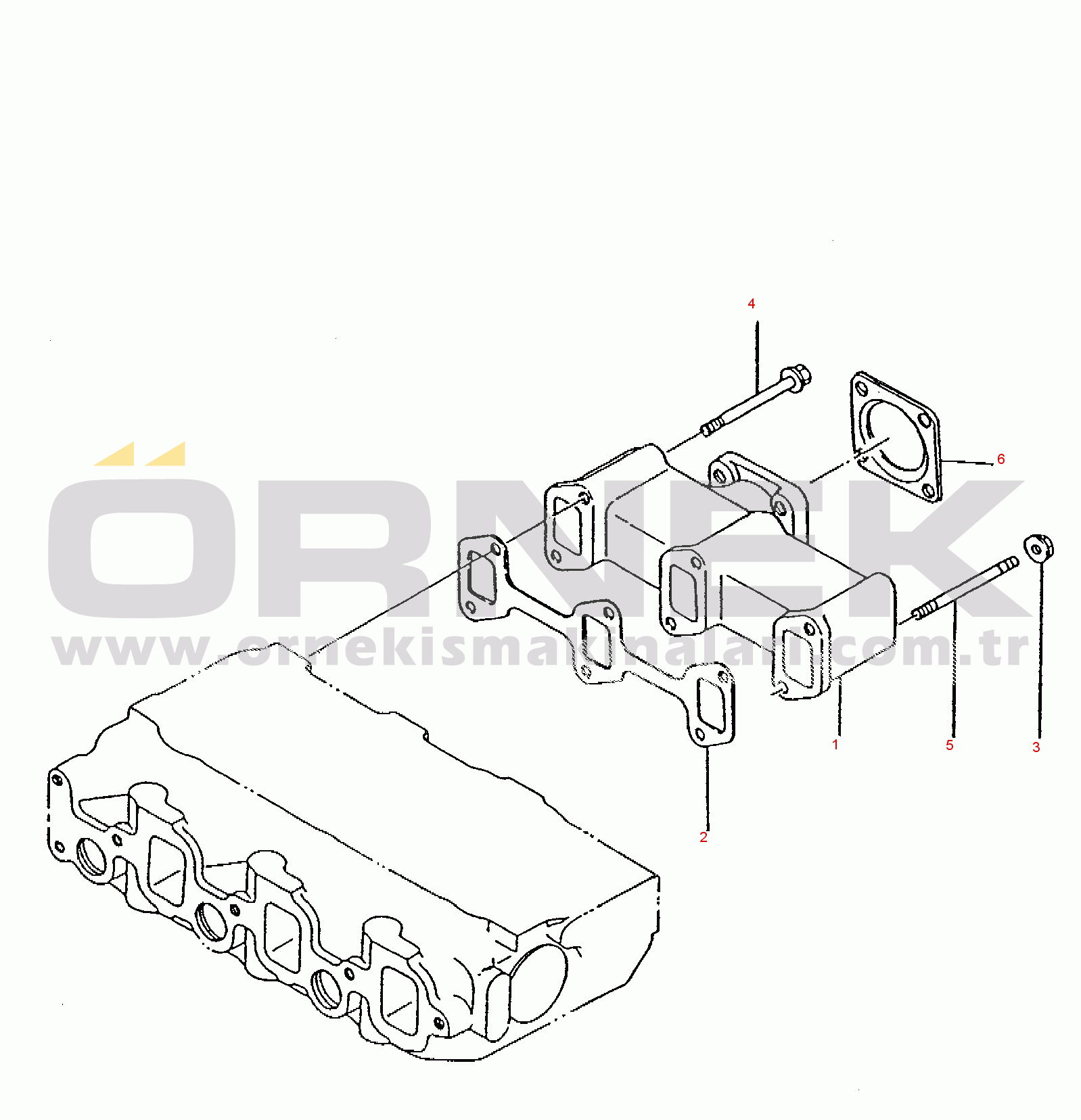 Komatsu SK05-1 S/N 5418-UP EXHAUST MANIFOLD