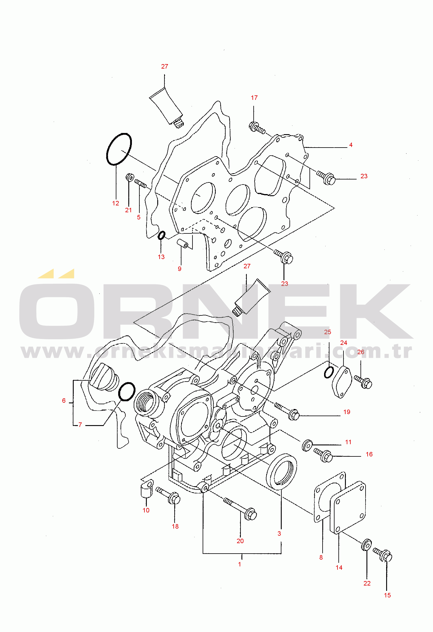 Komatsu SK05J-2 S/N SK05JF20001-UP GEAR HOUSING