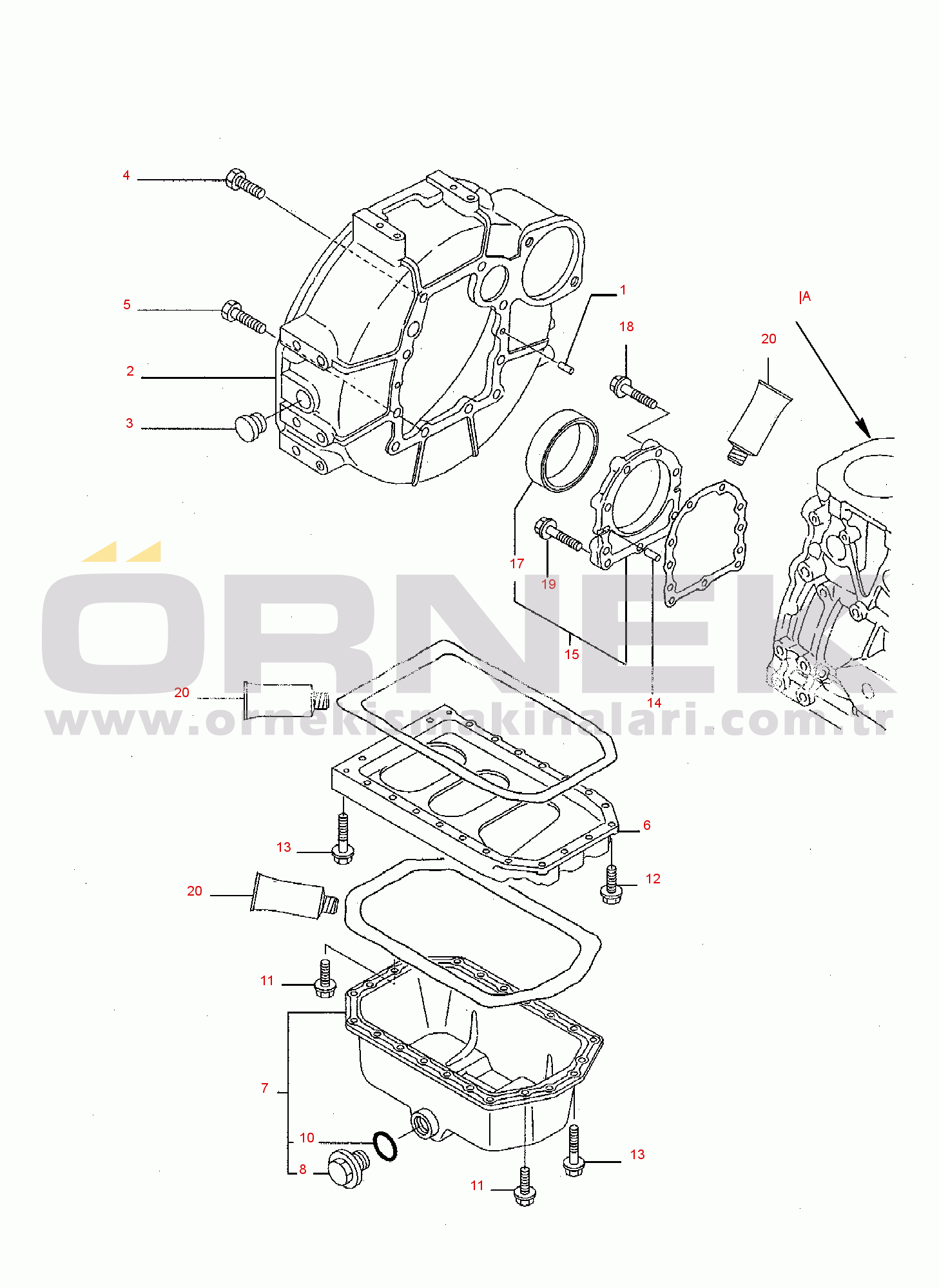 Komatsu SK05J-2 S/N SK05JF20001-UP FLYWHEEL - LUBRICATING OIL SUMP