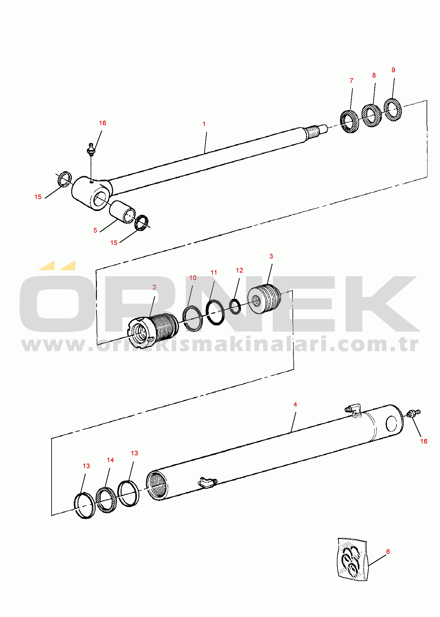 Komatsu SK07J-2 S/N SK07JF20001-UP BUCKET TIPPING CYLINDER (L.H.)