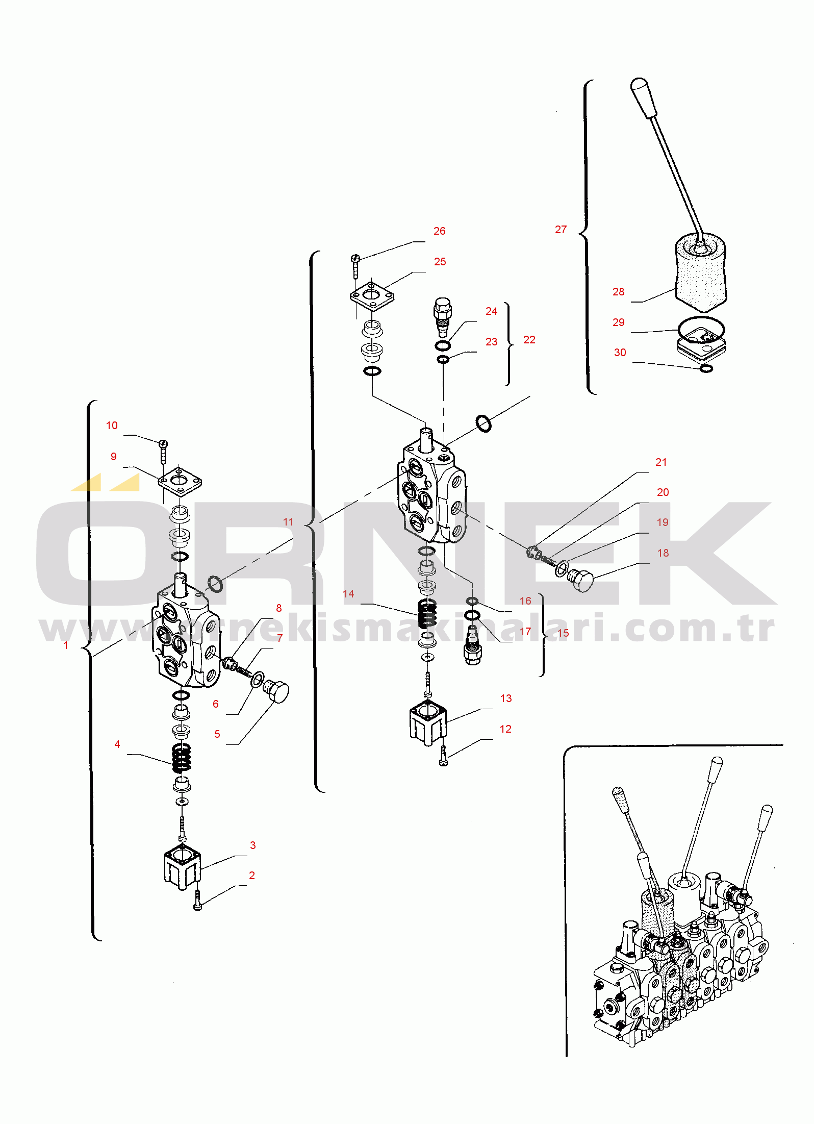Komatsu SK09J-1 S/N SK09JF20001-UP EXCAVATOR CONTROL VALVE (2/3)