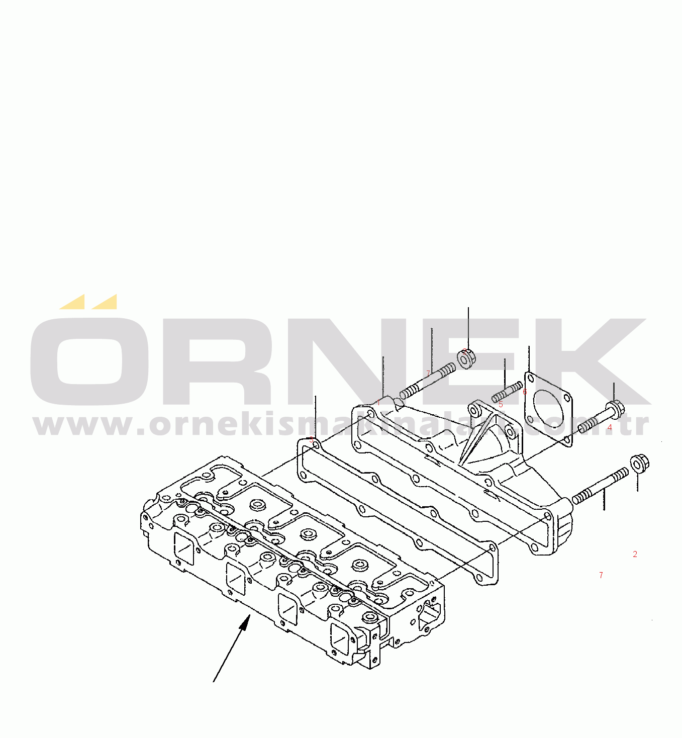 Komatsu SK09J-2 S/N SK09JF20001-UP EXHAUST MANIFOLD