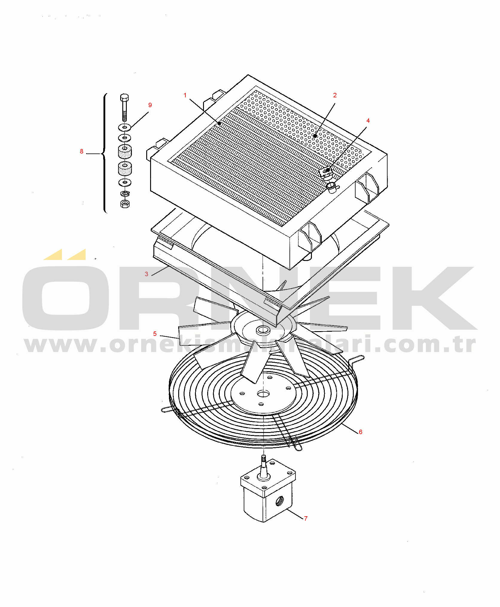 Komatsu SK09J-2 S/N SK09JF20001-UP RADIATOR (2/2)