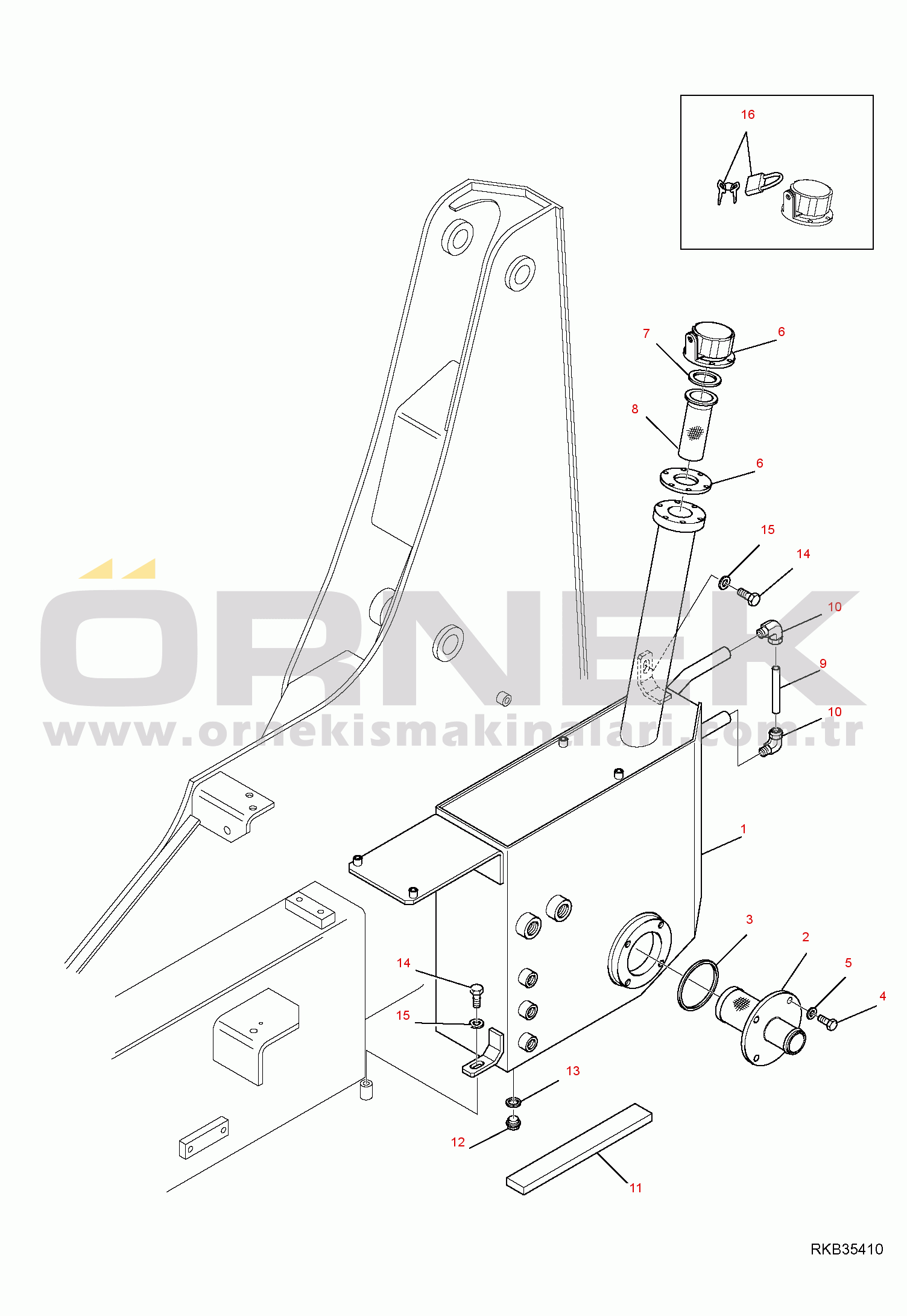 Komatsu SK1020-5 turbo S/N 37CTF00003-UP HYDRAULIC TANK