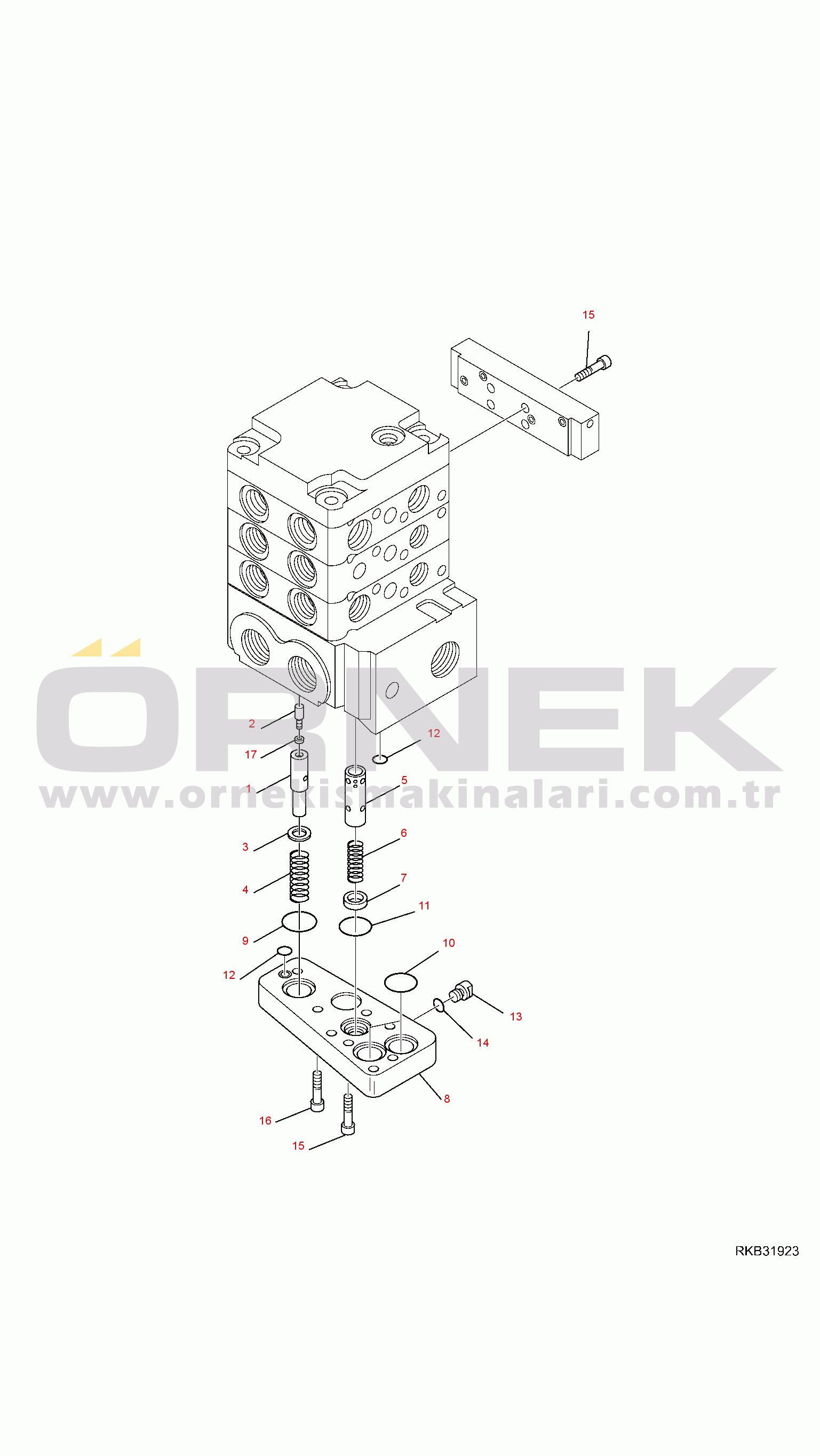 Komatsu SK1020-5 turbo S/N 37CTF00003-UP CONTROL VALVE (4/11)