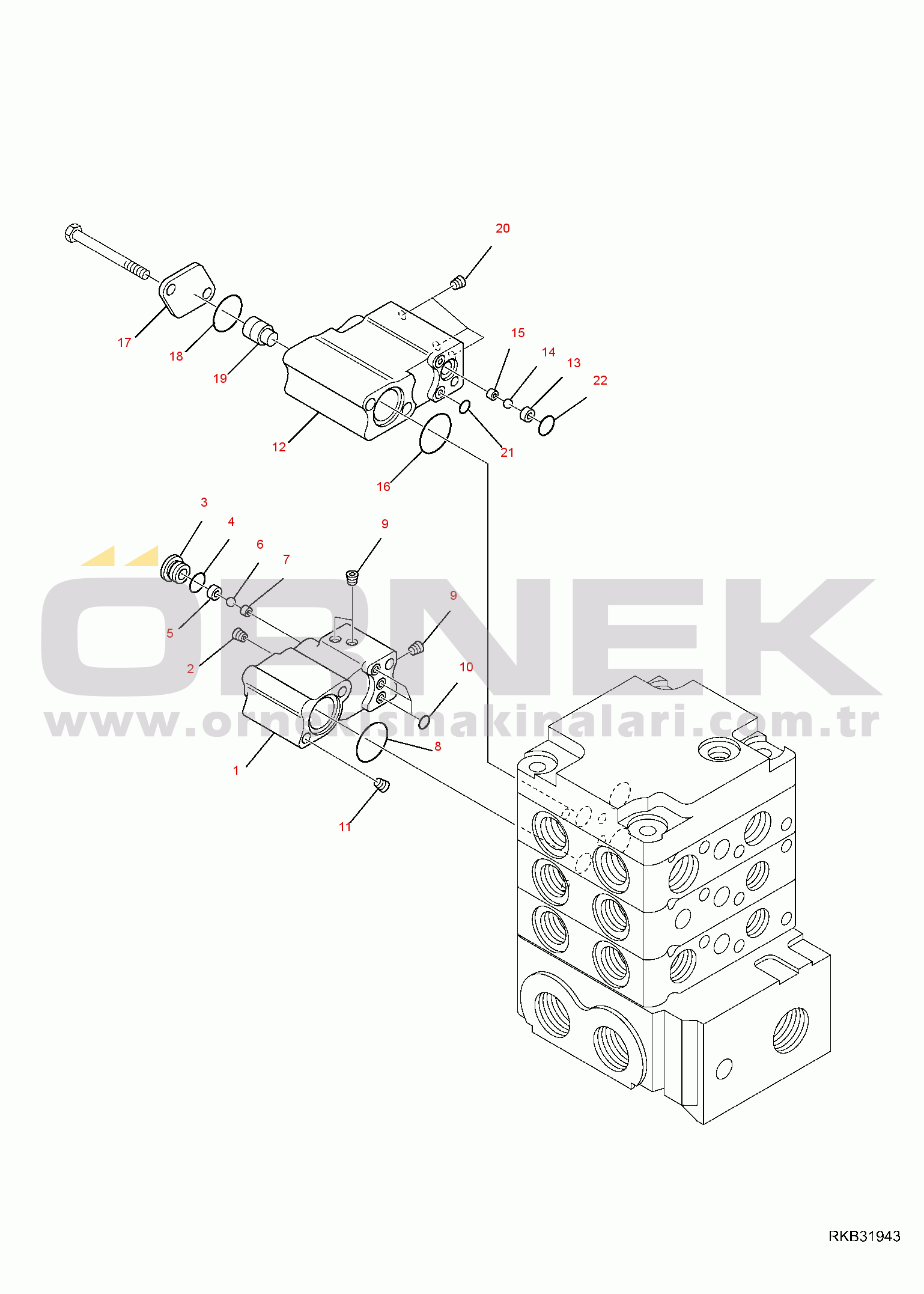 Komatsu SK1020-5 turbo S/N 37CTF00003-UP CONTROL VALVE (6/11)