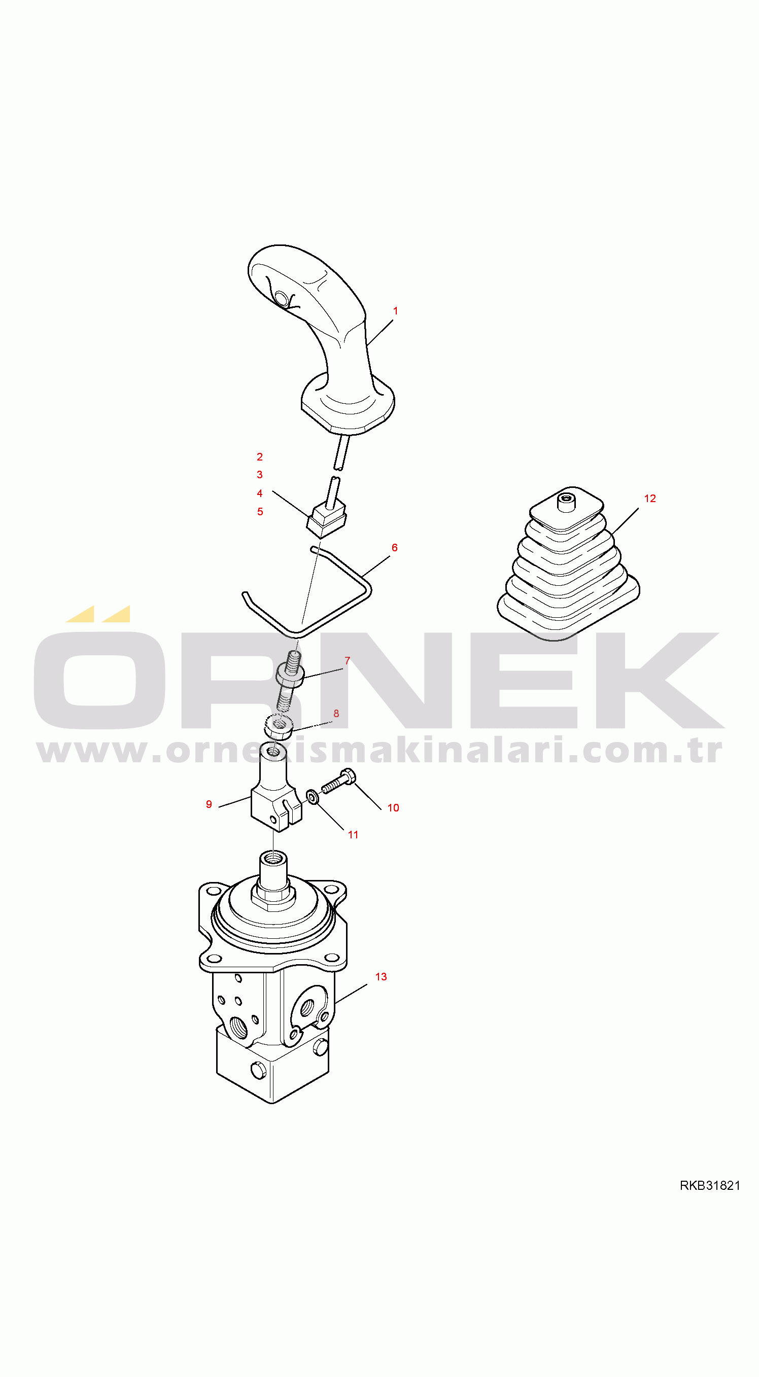 Komatsu SK1020-5 turbo S/N 37CTF00003-UP PPC VALVE, L.H.