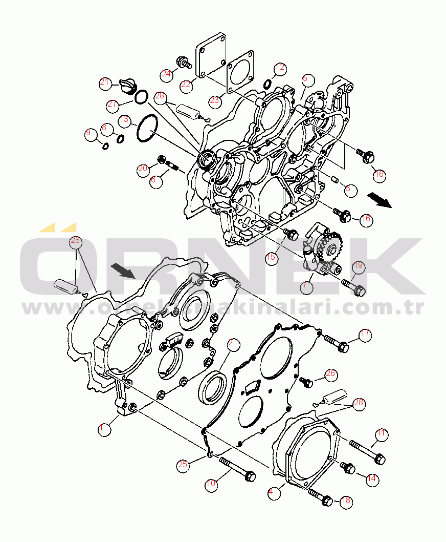 Komatsu SK1026-5N S/N A80001-A80531 A0005-0100 GEAR HOUSING
