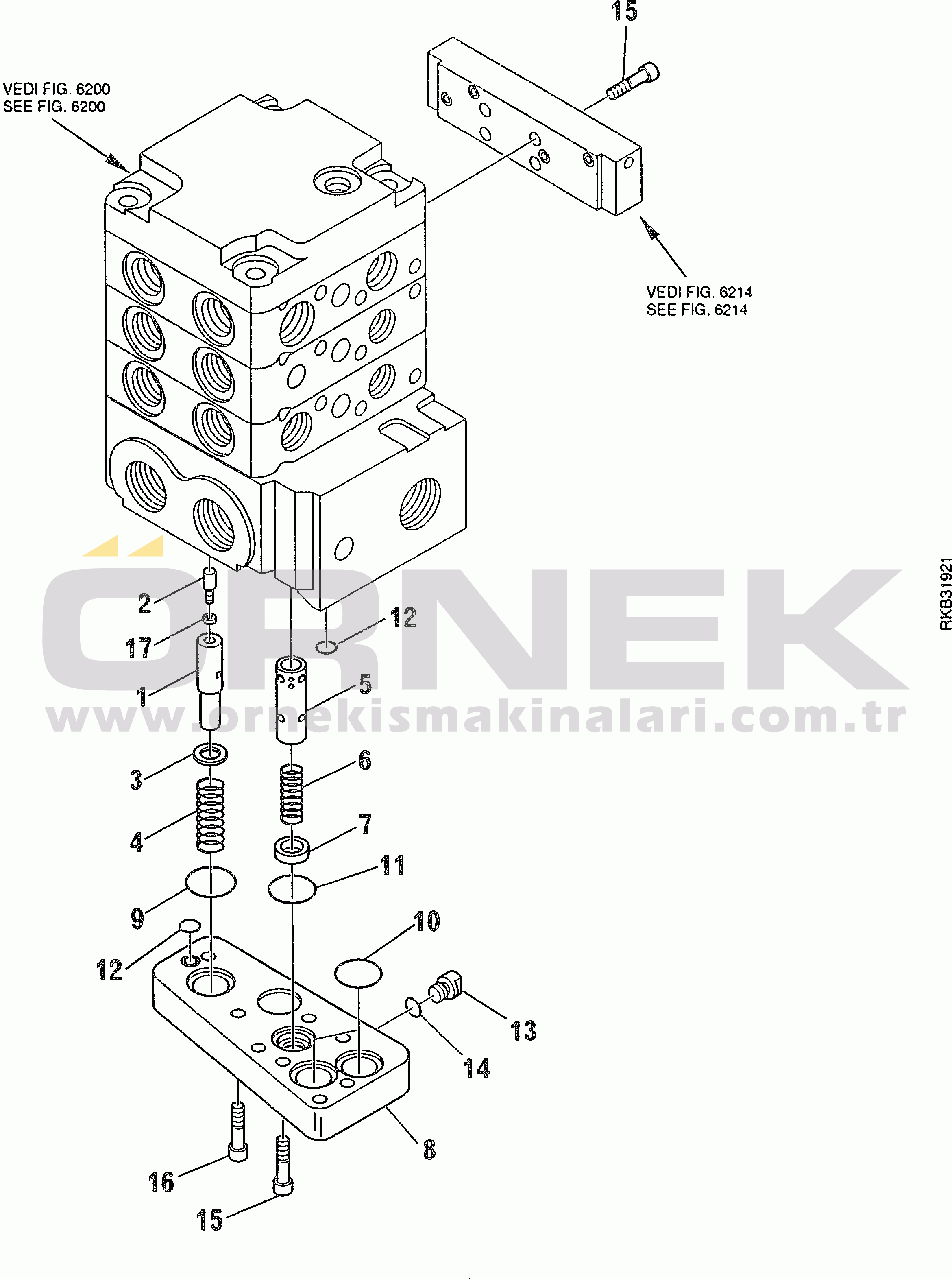 Komatsu SK714-5 S/N AF00004-UP CONTROL VALVE (STANDARD) (4/11)