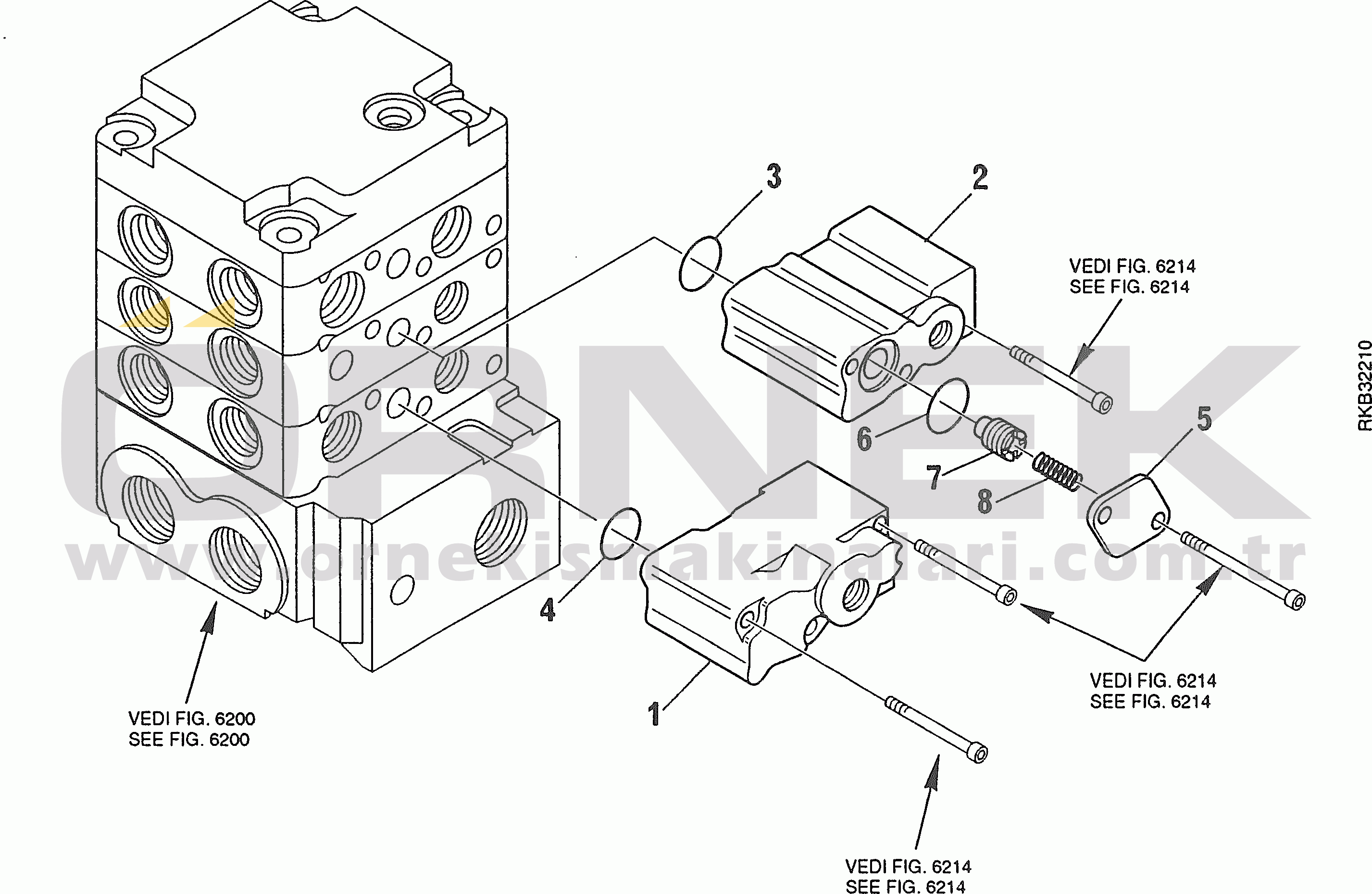 Komatsu SK714-5 S/N AF00004-UP CONTROL VALVE (STANDARD) (7/11)