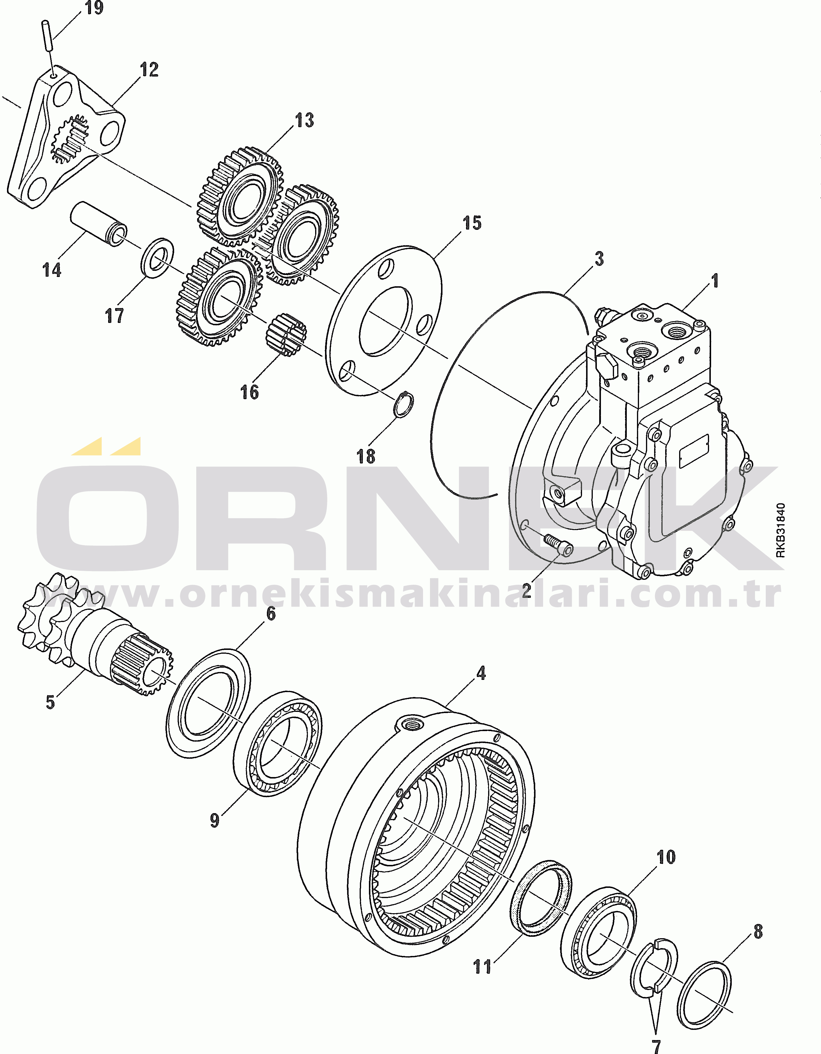 Komatsu SK714-5 S/N AF00004-UP FINAL DRIVE (1/4)