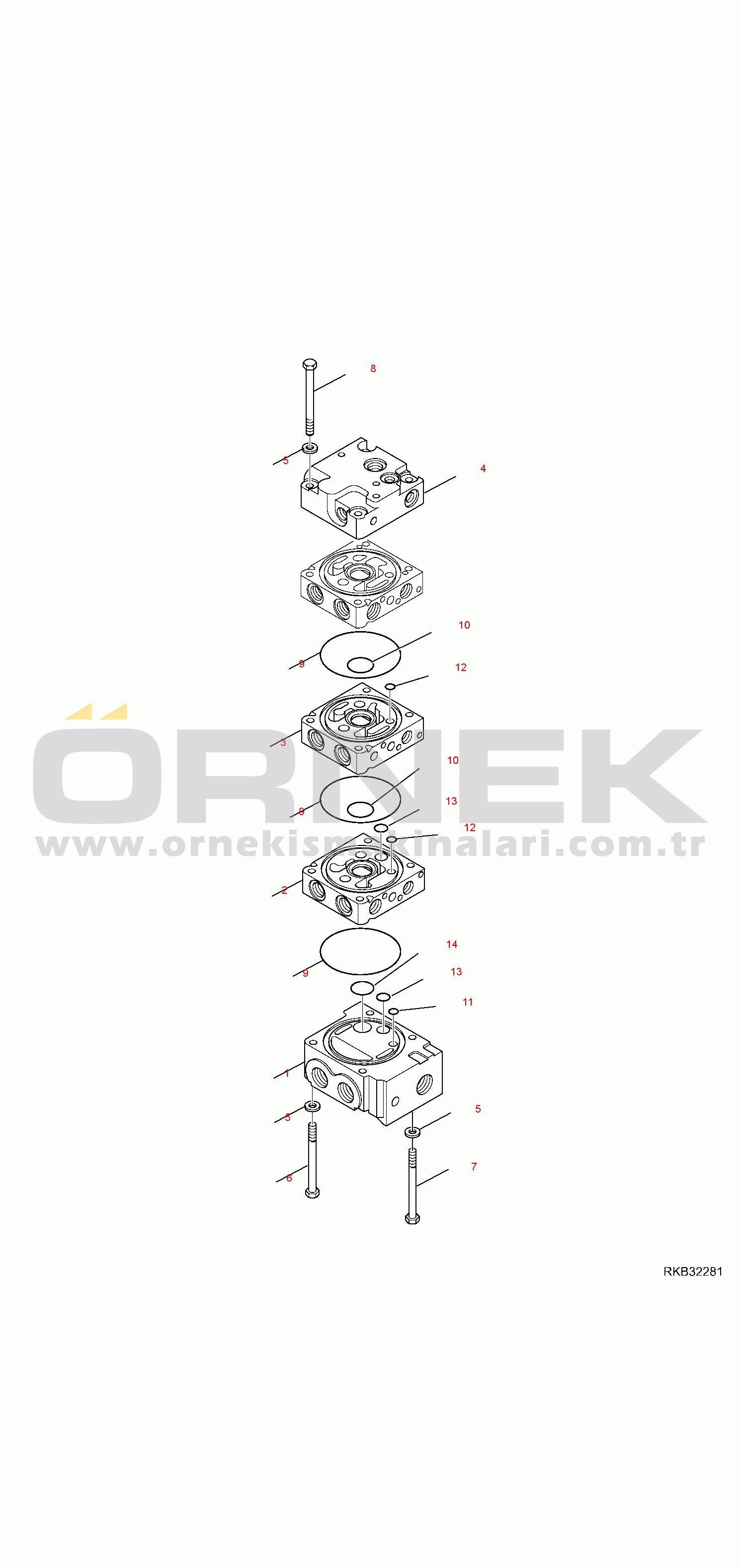 Komatsu SK714-5 S/N 37AF01876-UP CONTROL VALVE (HIGH FLOW) (1/11)