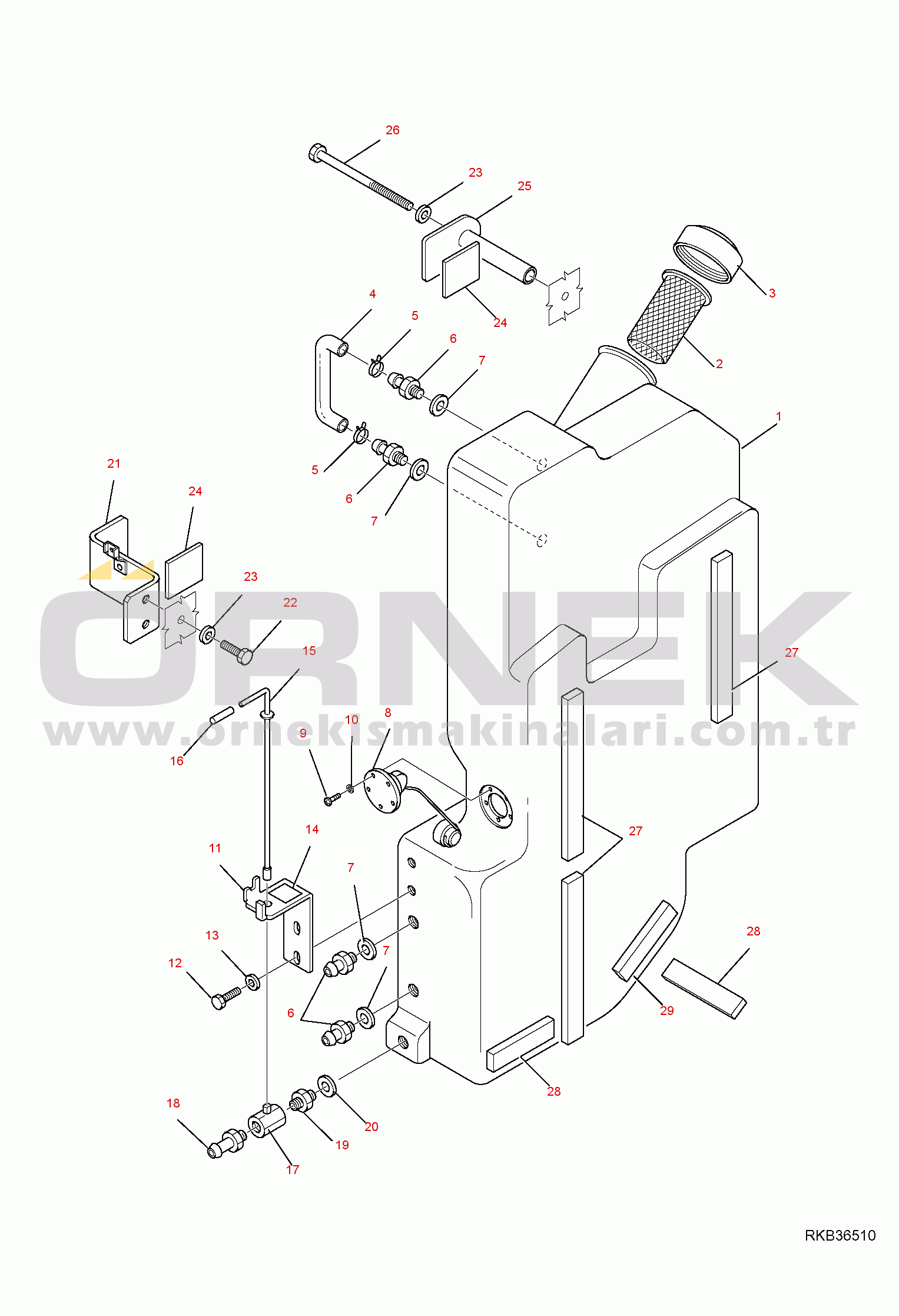 Komatsu SK714-5 S/N F04859 AND UP FUEL TANK