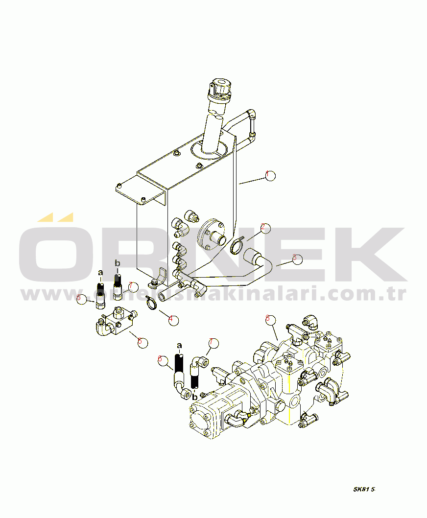 Komatsu SK815-5N S/N A30001-UP H3010-1A01 HYDRAULIC PIPING - SUPER FLOW TANK TO PUMP