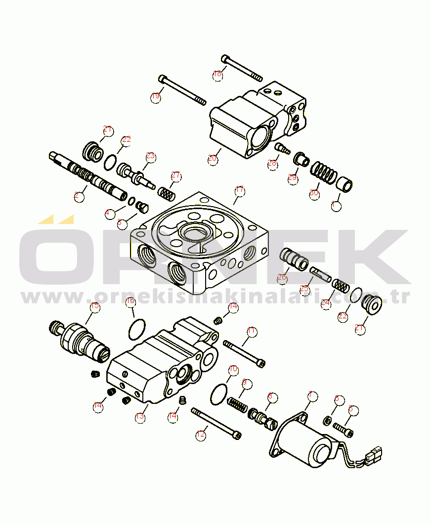 Komatsu SK815-5N S/N A30001-UP H3026-1A10 MAIN VALVE - SUPER FLOW BOOM SECTION