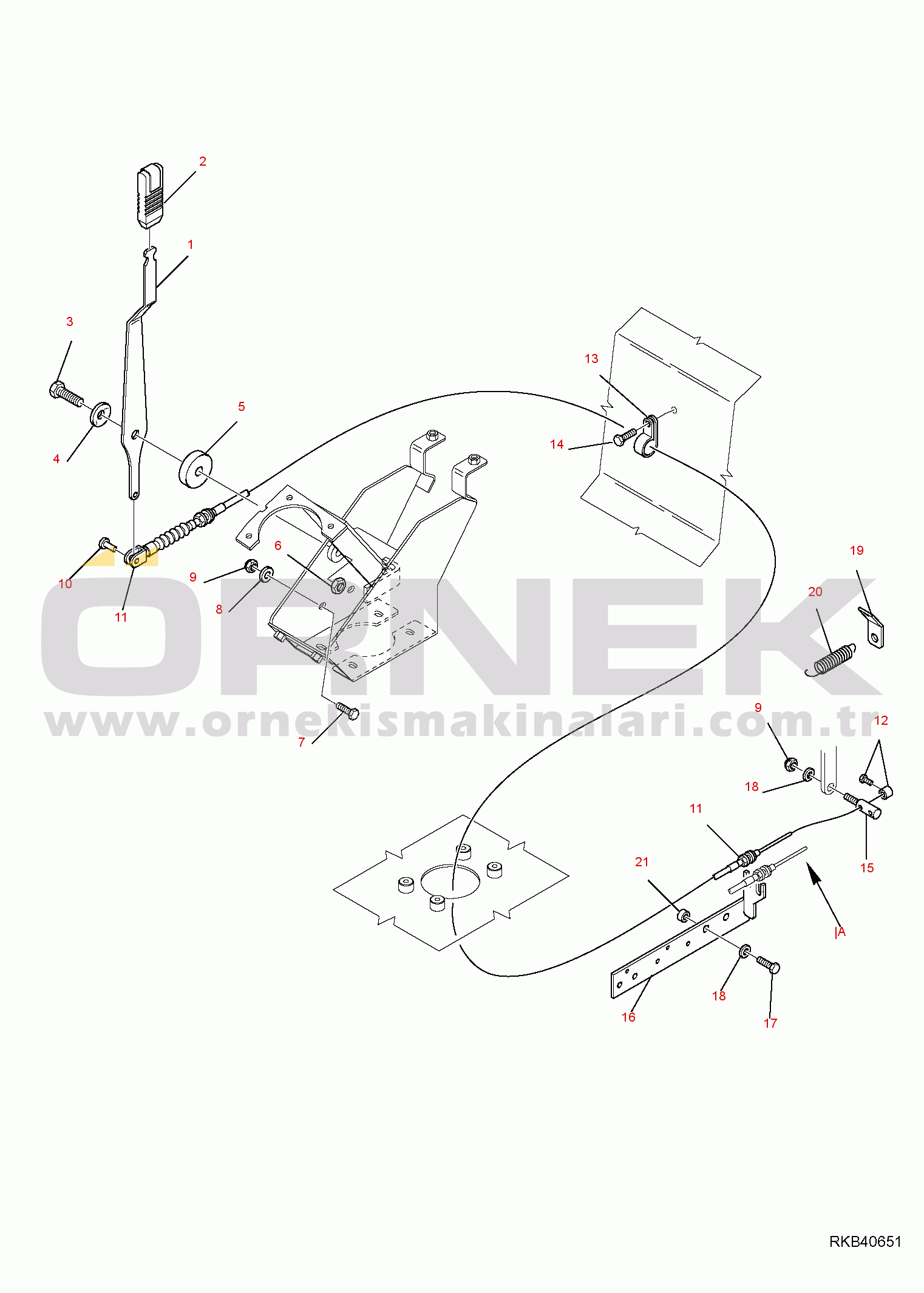 Komatsu SK815-5 S/N 37BF00902-UP FUEL CONTROL LEVER