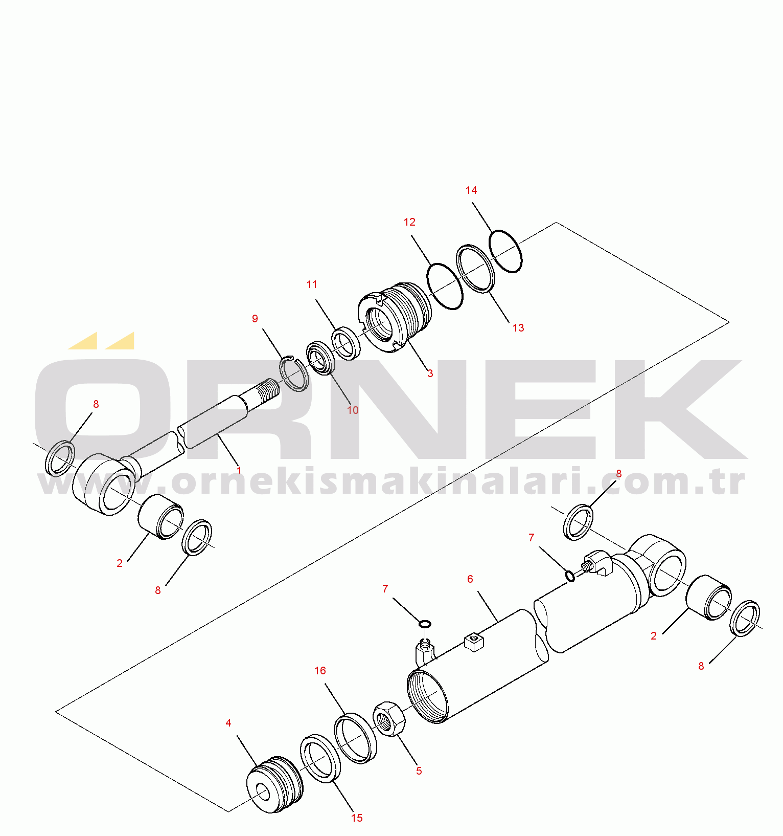 Komatsu SK818-5 S/N 37BF50003-UP BUCKET TIPPING CYLINDER (R.H.)