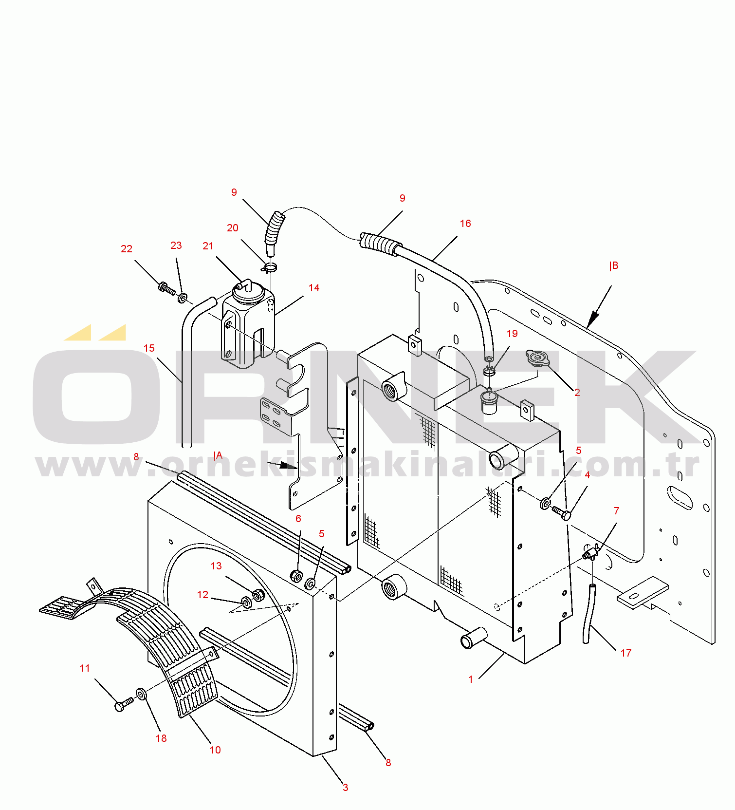 Komatsu SK818-5 (USA VERSION) S/N 37BF50111-UP RADIATOR (2/2)