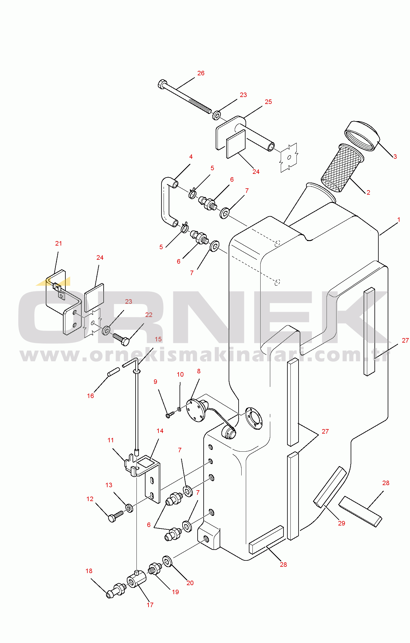 Komatsu SK818-5 (USA VERSION) S/N 37BF50111-UP FUEL TANK