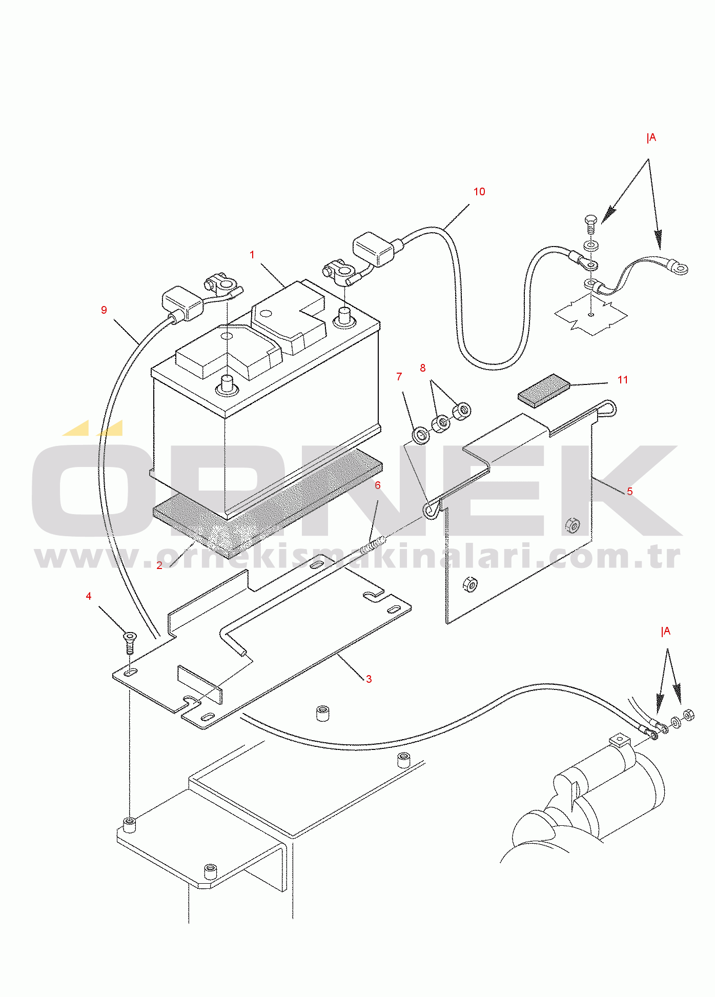 Komatsu SK818-5 (USA VERSION) S/N 37BF50111-UP BATTERY
