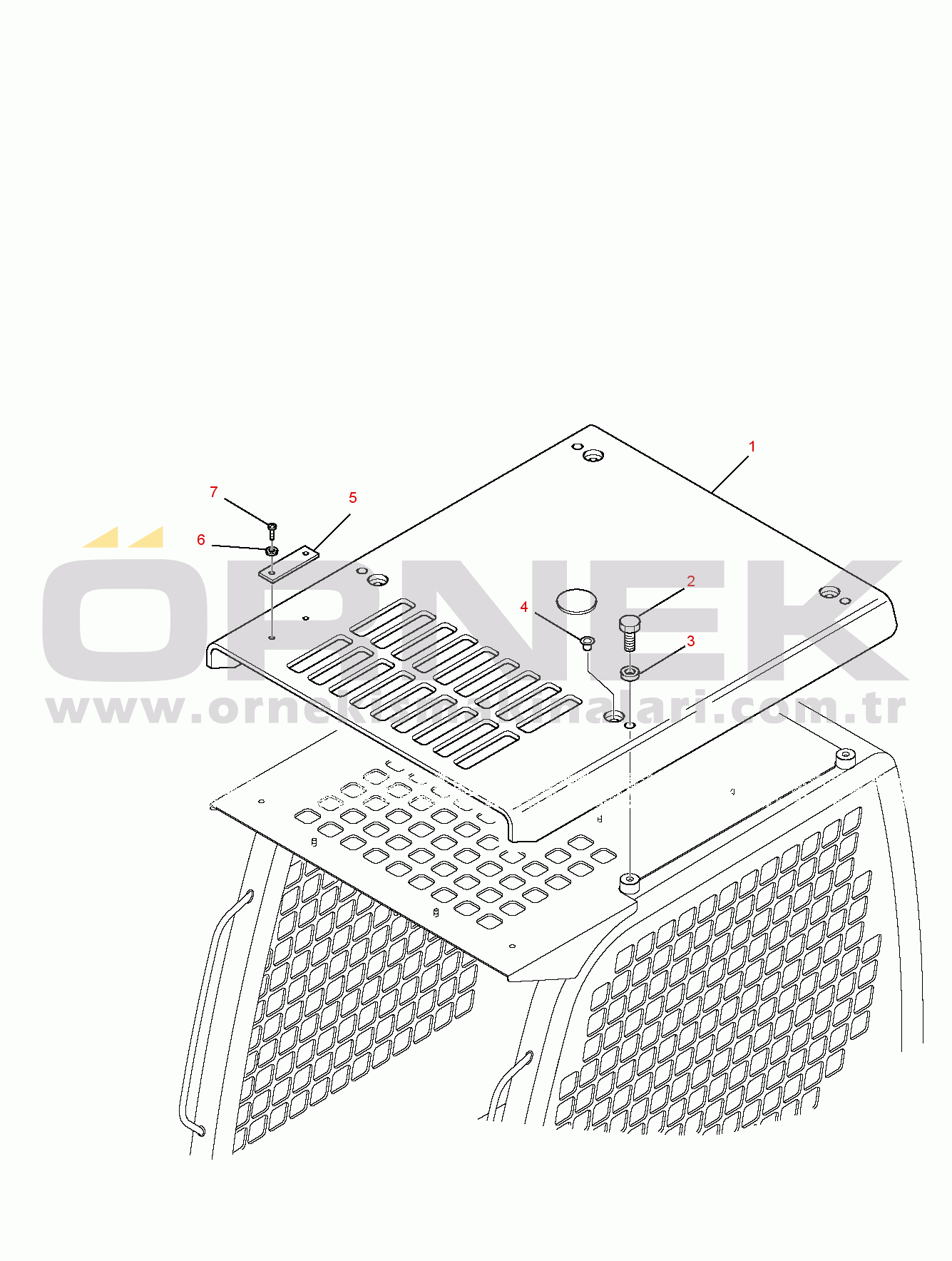 Komatsu SK818-5 (USA VERSION) S/N 37BF50111-UP TOP GUARD (CABIN)