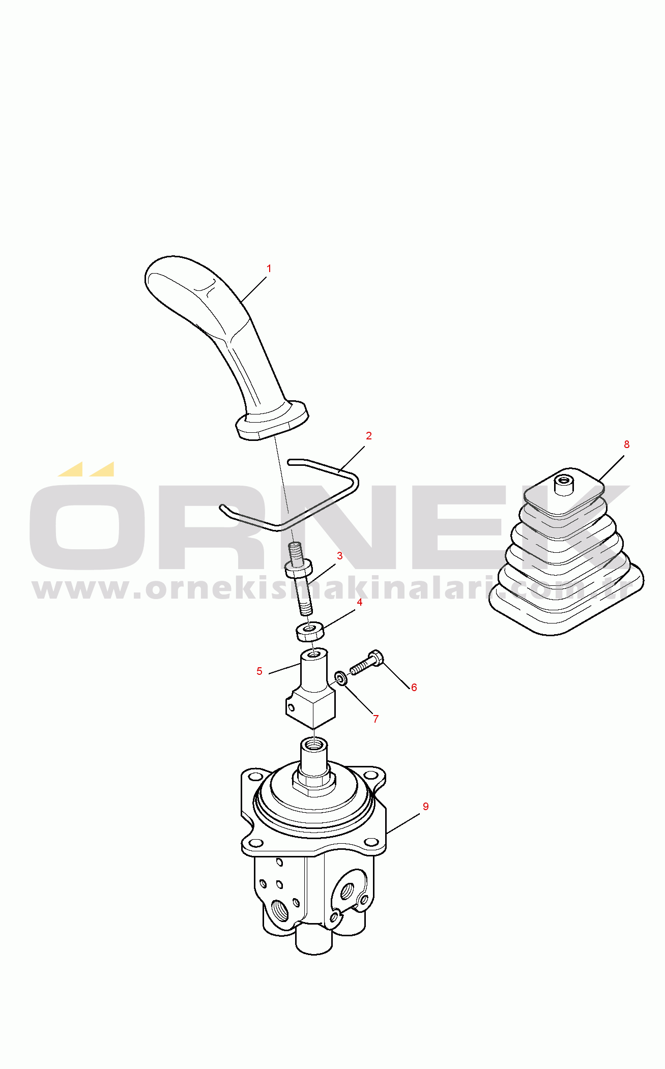 Komatsu HAND & FOOT CONTROLS SK820-5 turbo S/N 37BTF50003-UP PCC VALVE, R.H., ASSY.