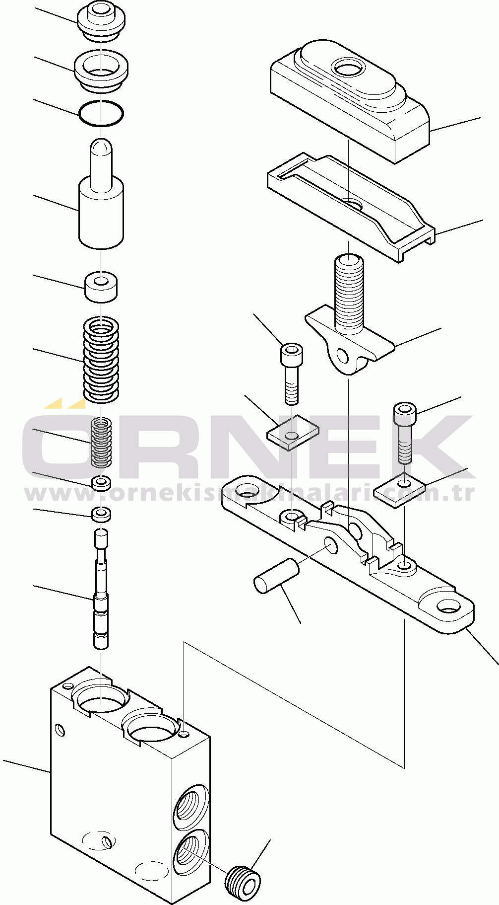 Komatsu HAND & FOOT CONTROLS SK820-5 turbo S/N 37BTF50003-UP PPC VALVE, L.H.