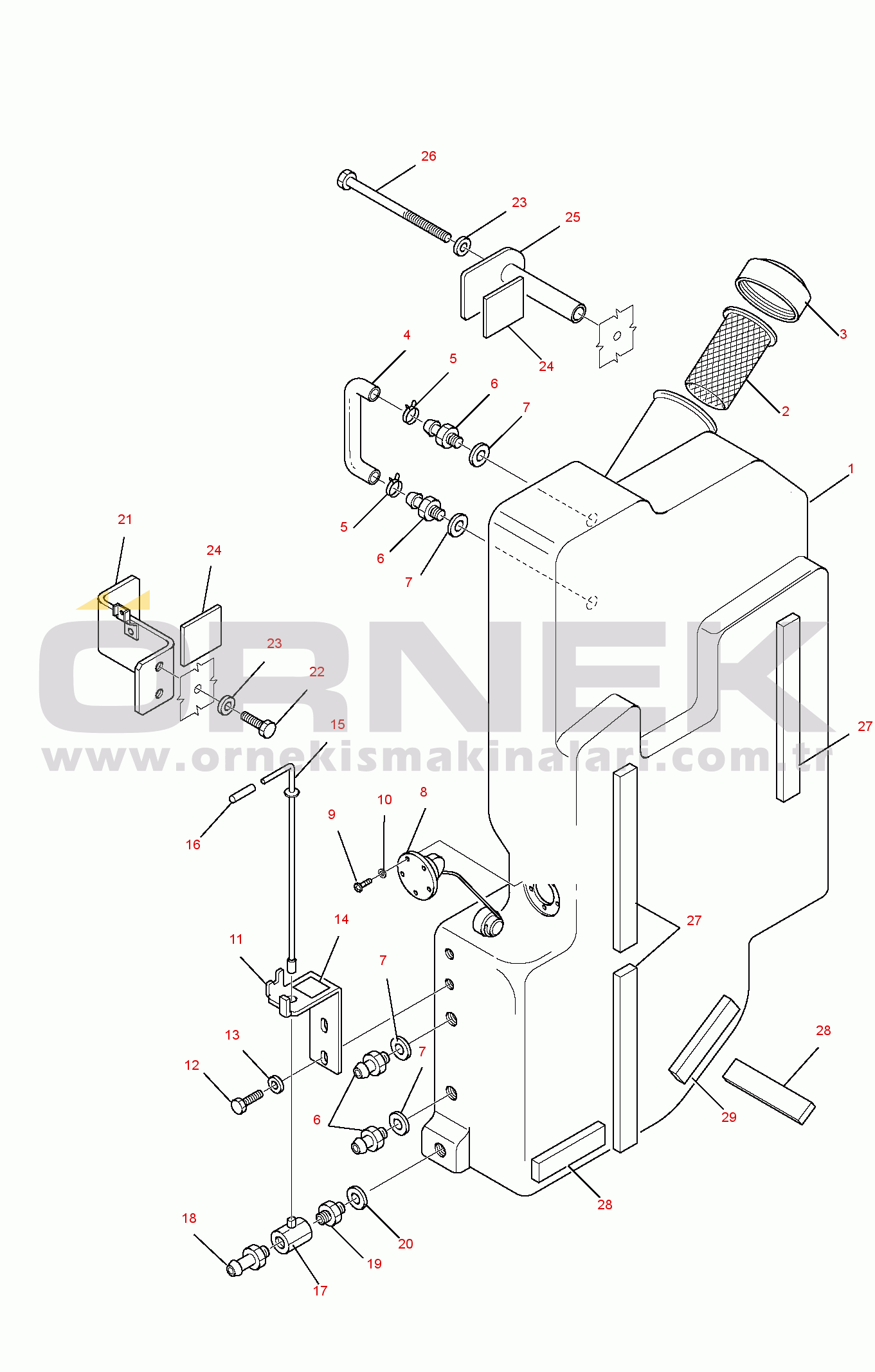 Komatsu SK820-5 turbo S/N 37BTF50003-UP FUEL TANK