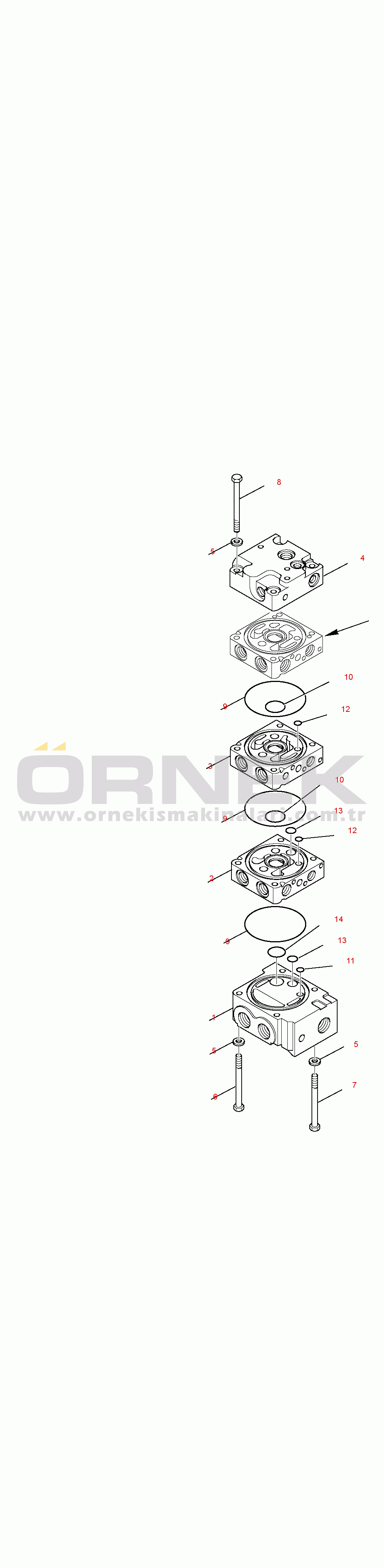 Komatsu SK820-5 turbo S/N 37BTF50003-UP CONTROL VALVE (HIGH-FLOW) (1/11)