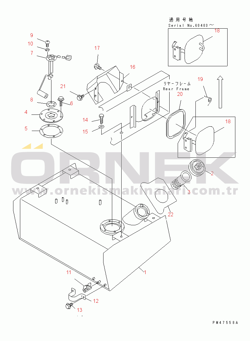 Komatsu WA100-3-X S/N 60001-62999 FUEL TANK(#60001-)