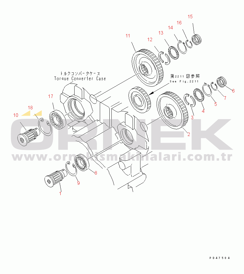 Komatsu WA100-3-X S/N 60001-62999 TRANSMISSION (P.T.O.)(#60001-)