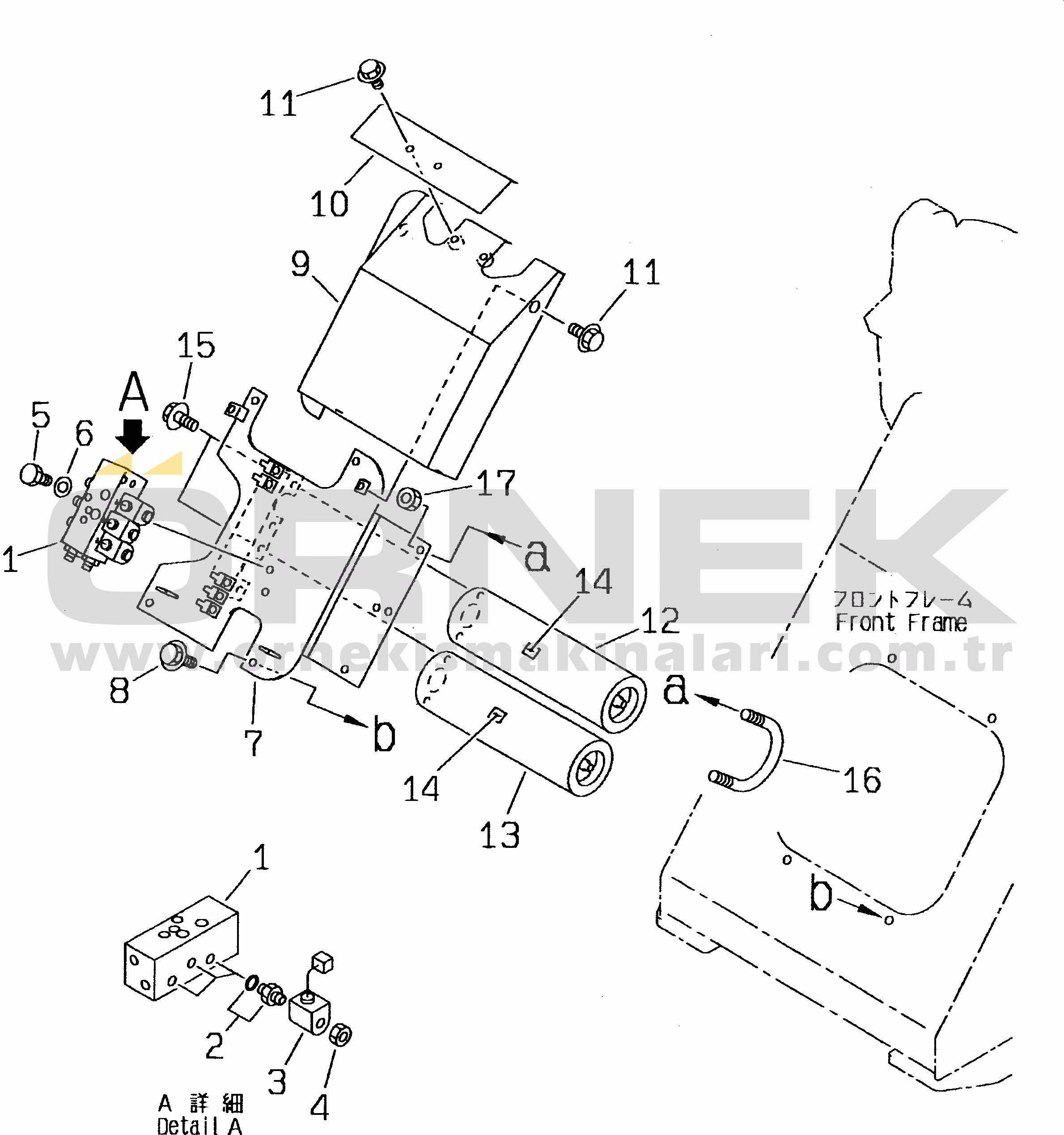 Komatsu WA100-3-X S/N 60001-62999 HYDRAULIC PIPING (E.C.S.S. LINE) (1/2)(#60001-)