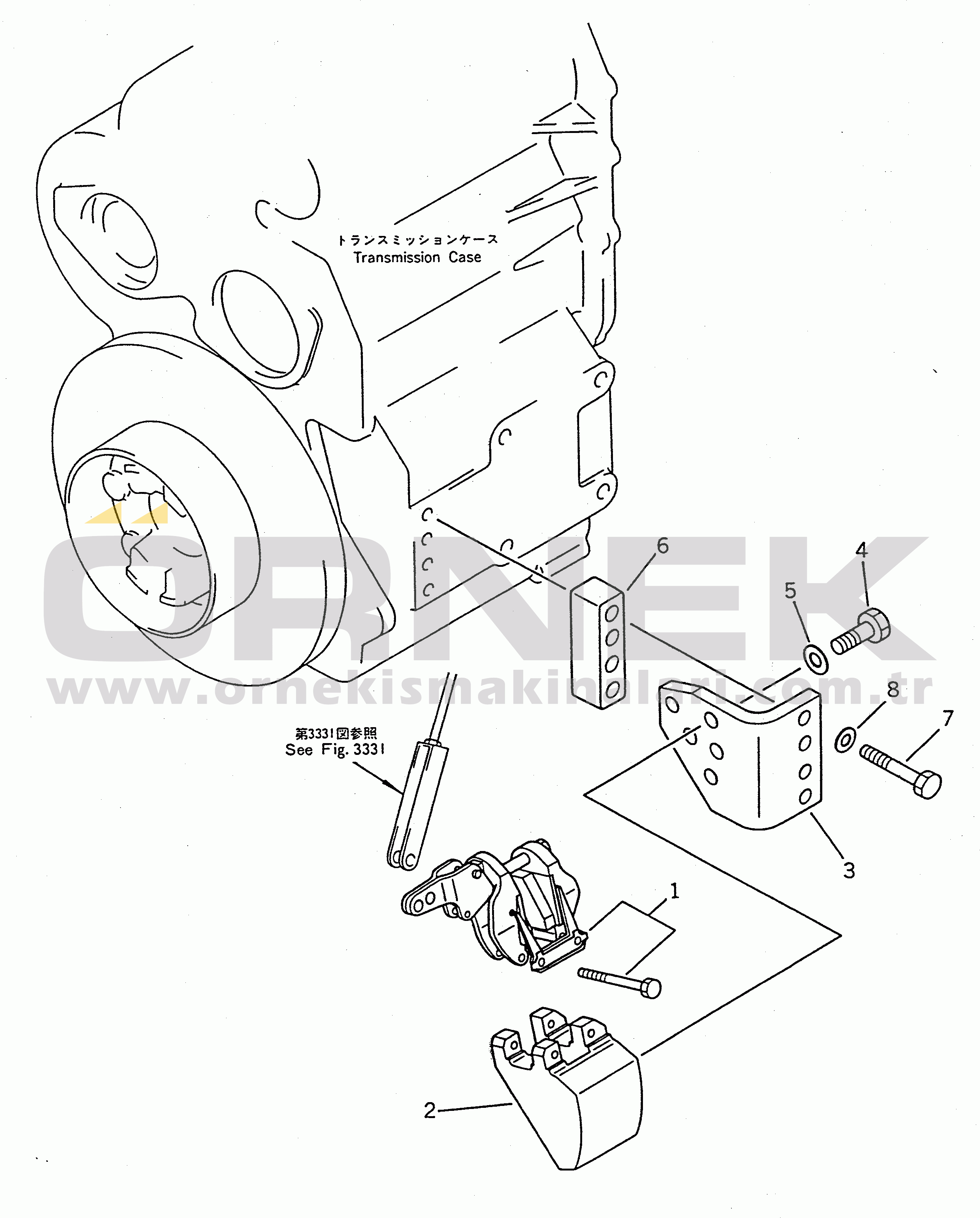 Komatsu WA100-1 S/N 10001-UP PARKING BRAKE MOUNTING PARTS(#10001-19999)