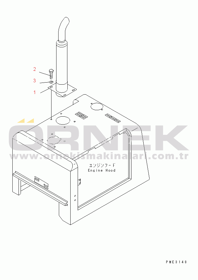 Komatsu WA100-3-HW S/N 63001-UP EXHAUST PIPE