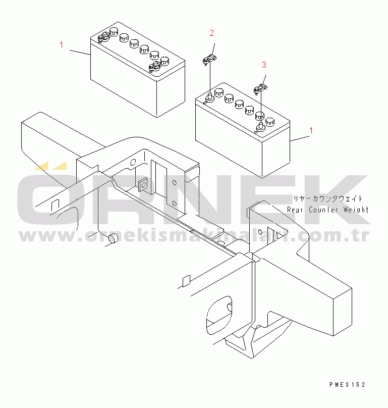 Komatsu WA100-3-HW S/N 63001-UP BATTERY (12V 110AH)