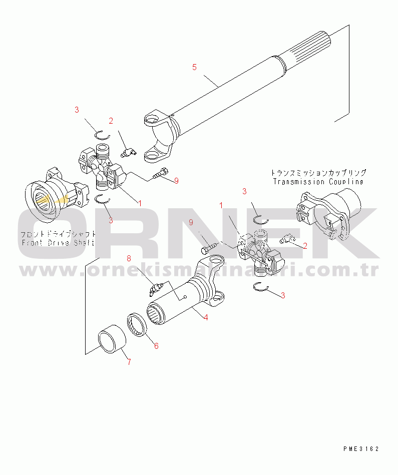 Komatsu WA100-3-HW S/N 63001-UP DRIVE SHAFT (CENTER)