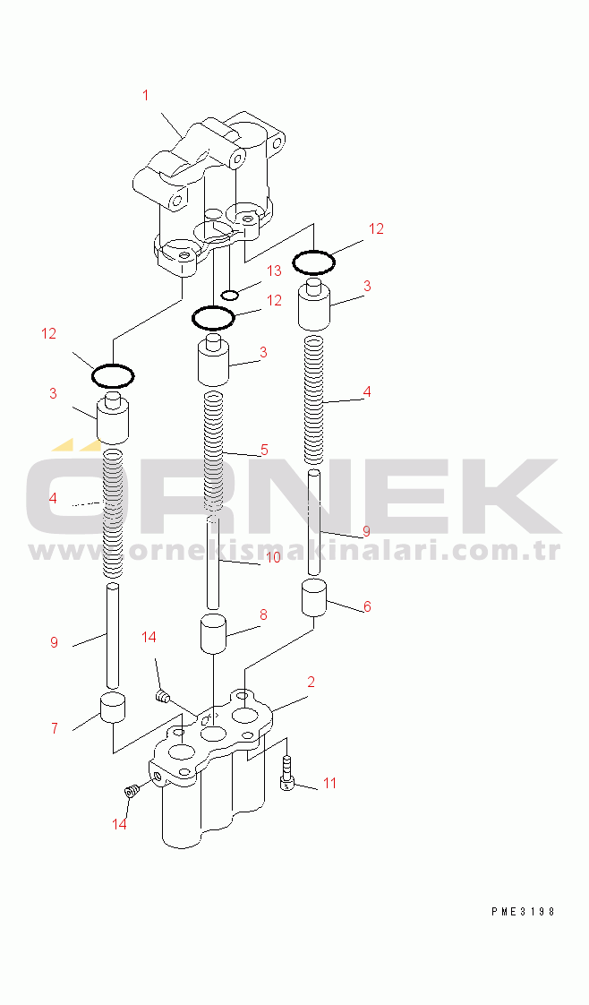 Komatsu WA100-3-HW S/N 63001-UP TRANSMISSION ACCUMULATOR VALVE