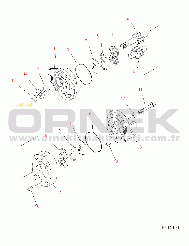 Komatsu WA100-3-HW S/N 63001-UP HYDRAULIC PUMP