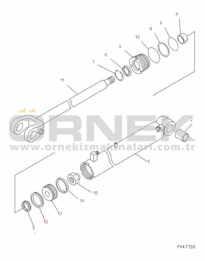 Komatsu WA100-3-HW S/N 63001-UP LIFT CYLINDER(#63001-64000)