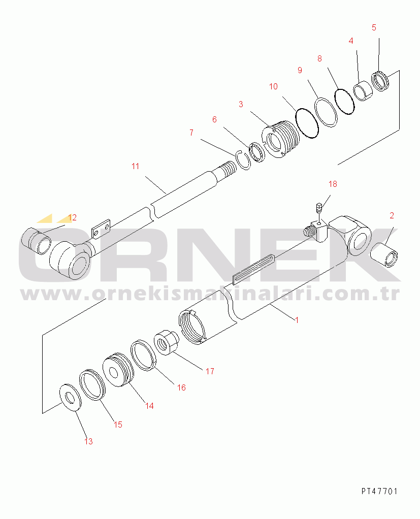 Komatsu WA100-3A-S S/N 50001-52999 DUMP CYLINDER(#50001-)