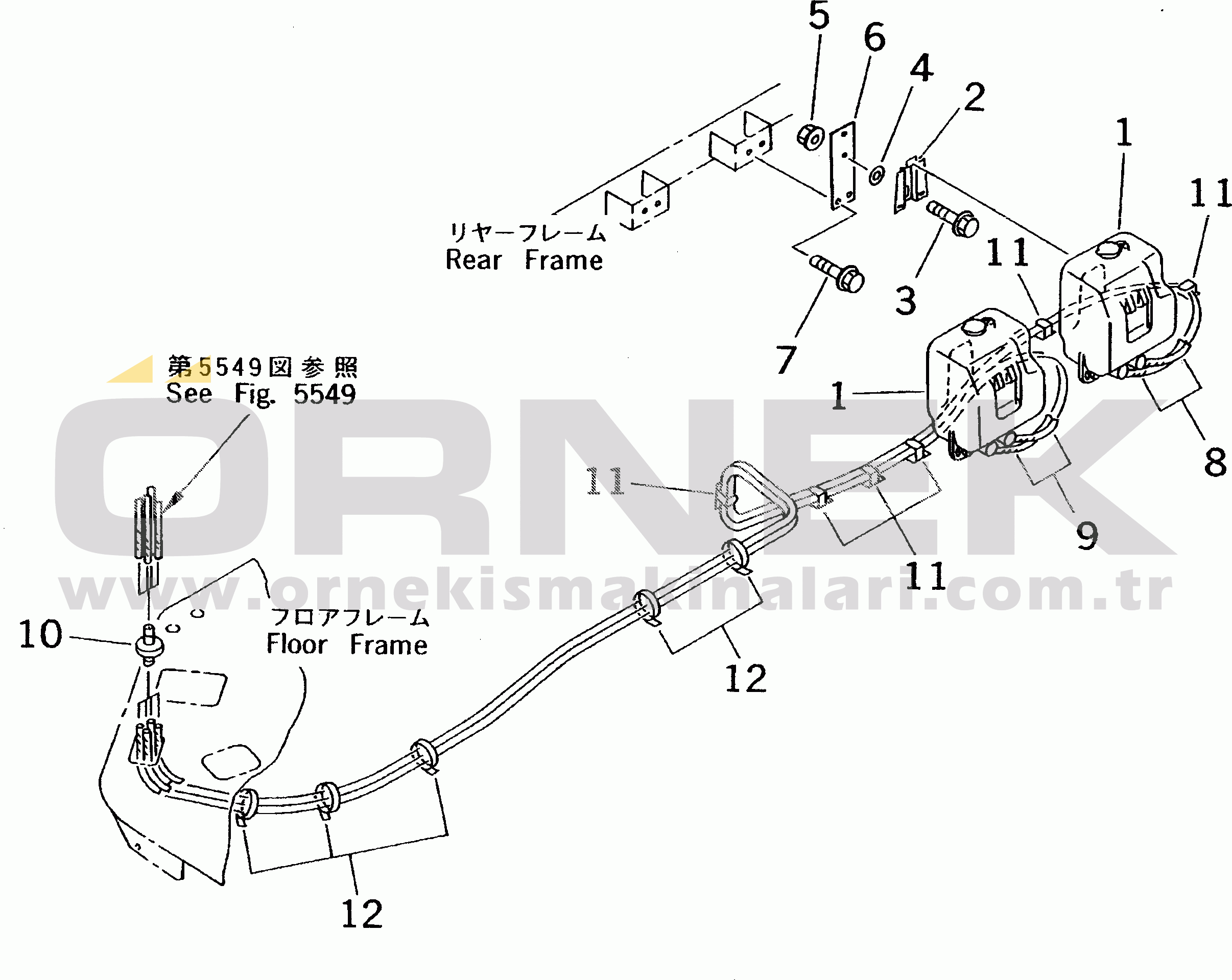 Komatsu WA100-3A-SW S/N 50001-52999 WASHER TANK (WITH 2-PERSONS CAB)(#50001-)