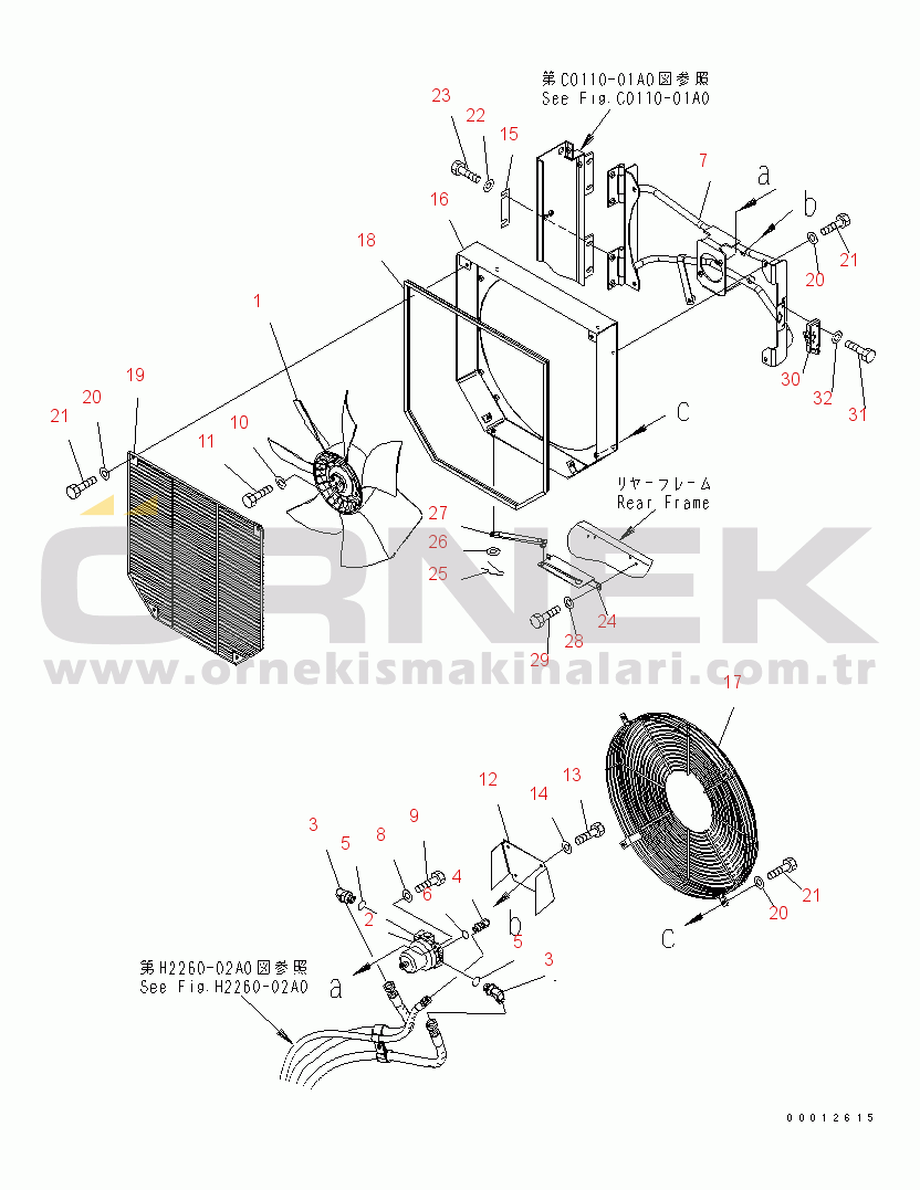 Komatsu WA100-5 S/N 70001-UP FAN DRIVE