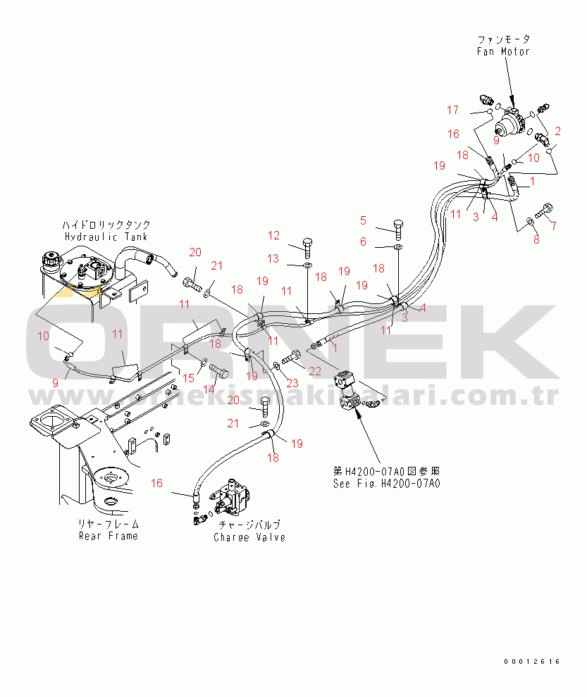 Komatsu WA100-5 S/N 70001-UP FAN DRIVE PIPING