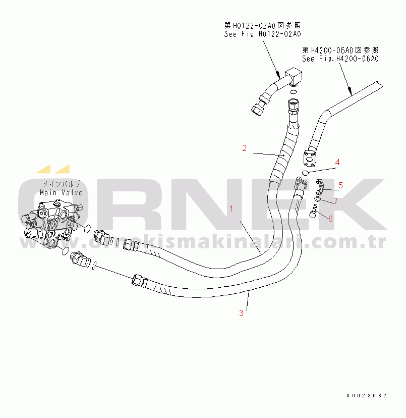 Komatsu WA100-5 S/N 70001-UP HYDRAULIC PIPING